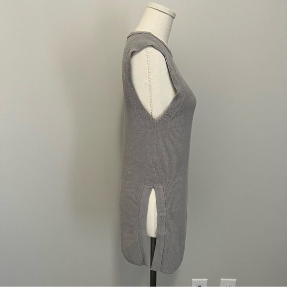 Aritzia Wilfred Palmier Sweater Sleeveless Crew Neck Sweater Tunic Light Gray - Picture 9 of 14